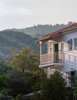 Sonnenaufgang über dem Guesthouse